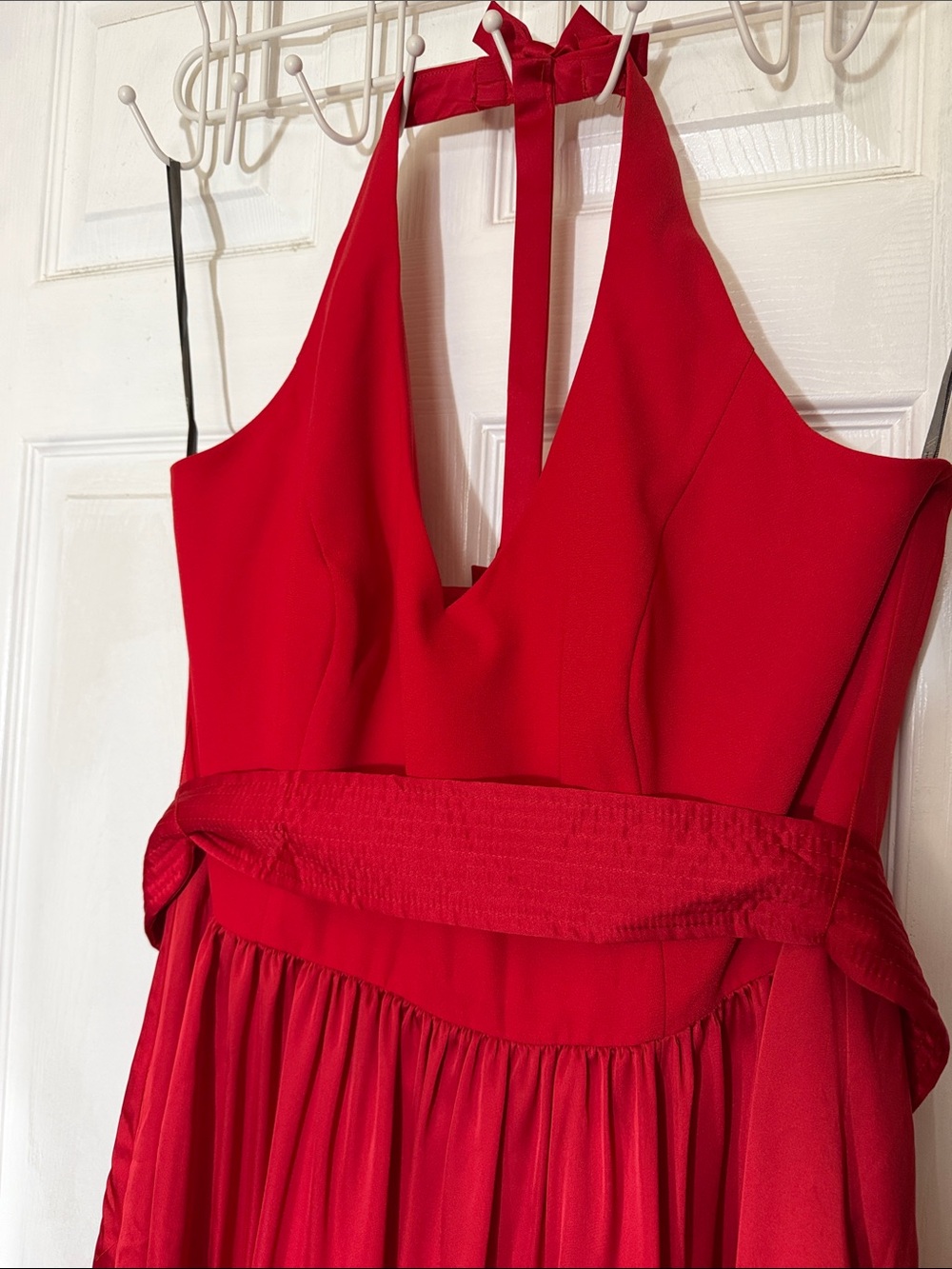 Vera Wang Red Halter Prom Gown